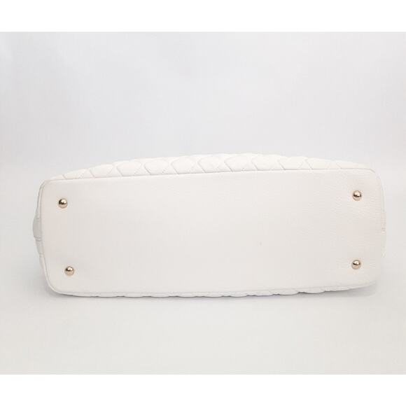 Vera Bradley Emma Satchel Quilted Leather Shoulder Bag White Pebble Leather NWOT - Picture 6 of 15